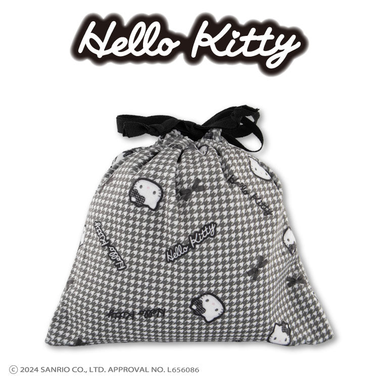 ガーリーモノトーンキティ コラボ 巾着(M)