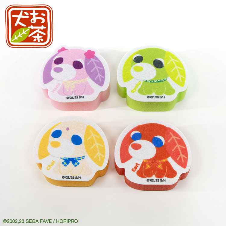 お茶犬 コラボ キッチンスポンジ4P