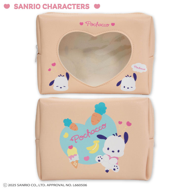 サンリオキャラクターズ シンプルかわいい 窓付きポーチ