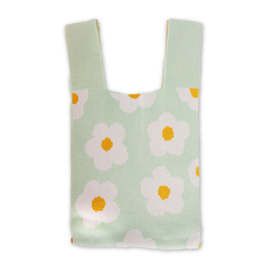 ニットハンドバッグ フラワー総柄