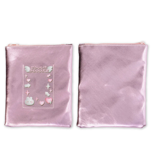 ポケット付きフラットポーチ