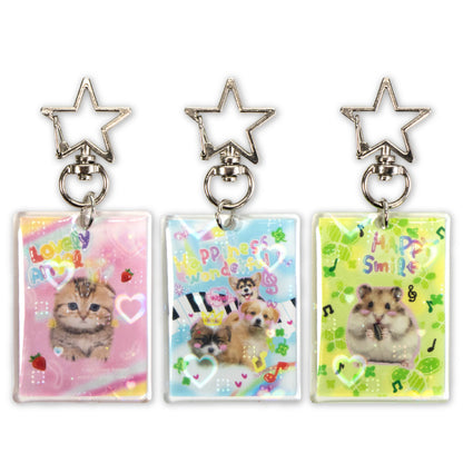 ぷっくりアクリルキーホルダー 実写動物