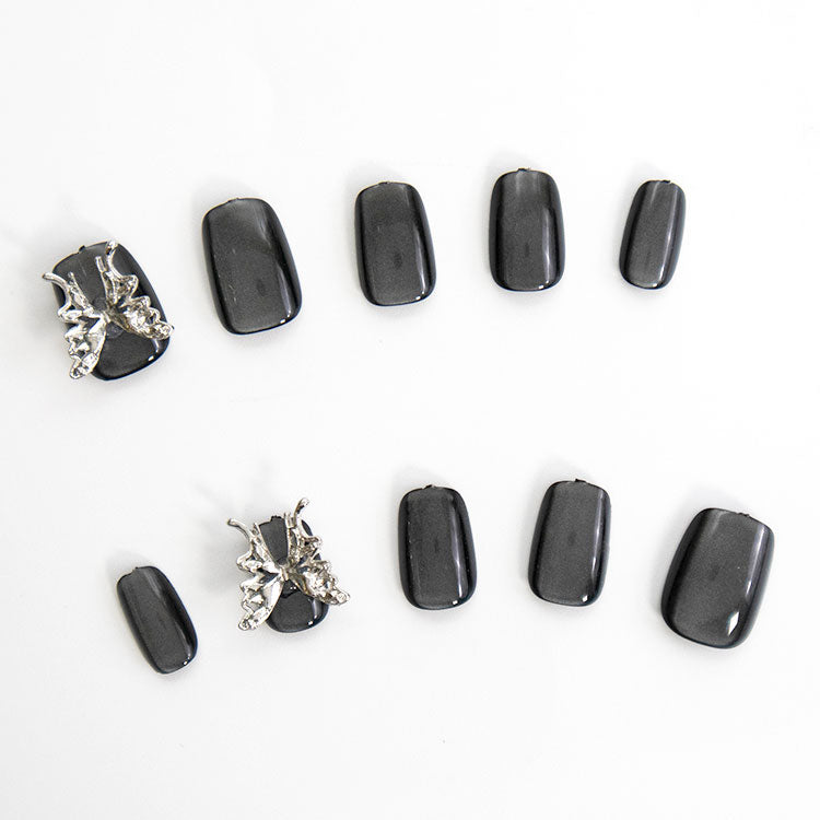ネイルチップ マグネット蝶ブラック