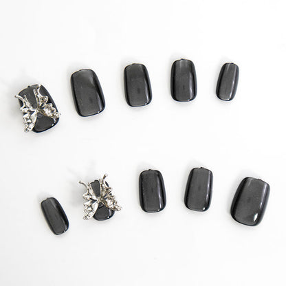 ネイルチップ マグネット蝶ブラック