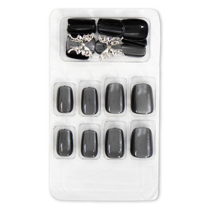 ネイルチップ マグネット蝶ブラック