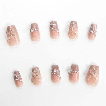 ネイルチップ マグネット蝶ピンク