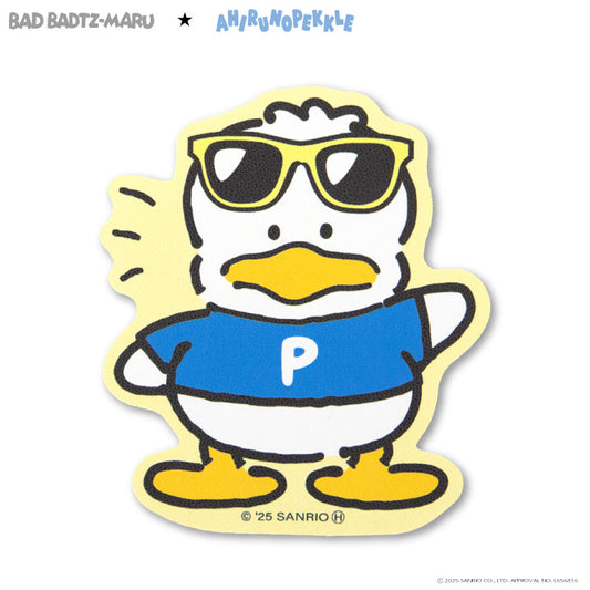 バッドばつ丸&あひるのペックル コラボ ステッカー(レザー)