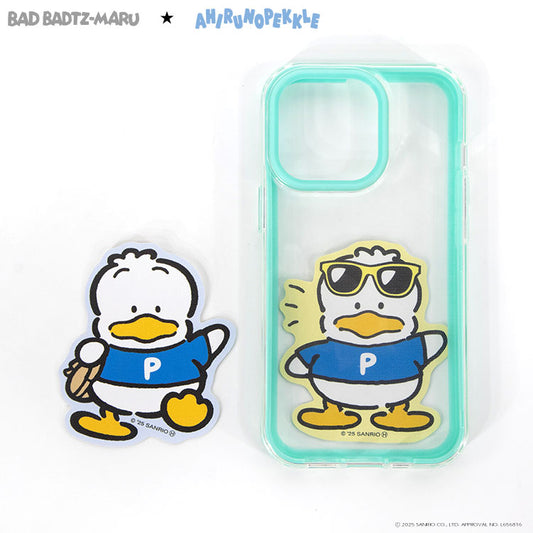 バッドばつ丸&あひるのペックル コラボ ステッカー(レザー)