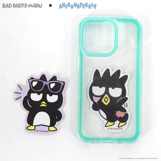 バッドばつ丸&あひるのペックル コラボ ステッカー(レザー)