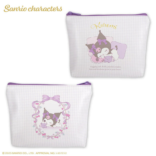 サンリオキャラクターズ ふわふわぬいぐるみ コラボ 合皮フラットポーチ