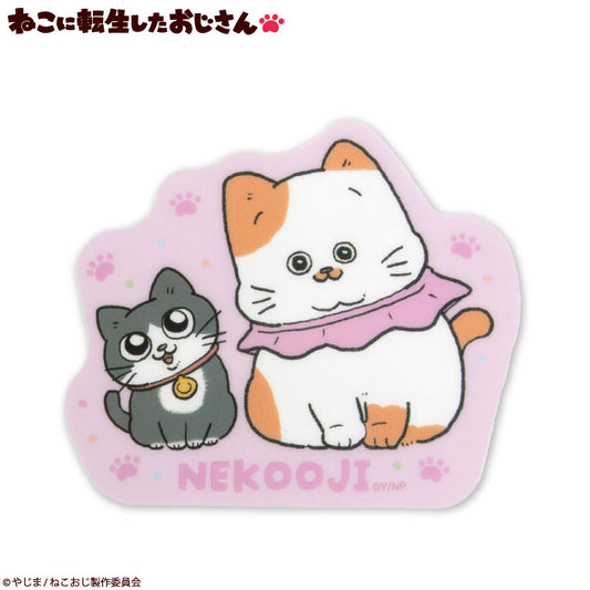 ねこに転生したおじさん コラボ ステッカー(クリア)
