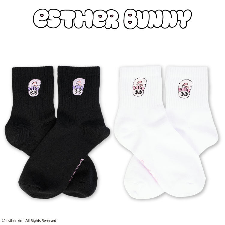 エスターバニー 刺繍クルーソックス