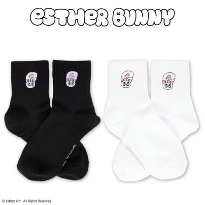 エスターバニー 刺繍クルーソックス