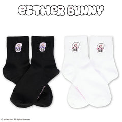 エスターバニー 刺繍クルーソックス