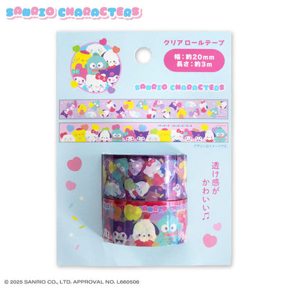 【予約販売】サンリオキャラクターズ ぷにきゅきゅデザイン クリアロールテープ2P