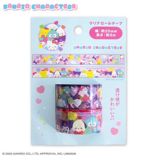【予約販売】サンリオキャラクターズ ぷにきゅきゅデザイン クリアロールテープ2P