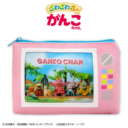 ざわざわ森のがんこちゃん コラボ 窓付きポーチ