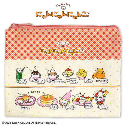 【予約販売】にゃんにゃんにゃんこ コラボ フラットポーチ