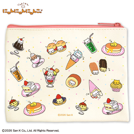 【予約販売】にゃんにゃんにゃんこ コラボ フラットポーチ