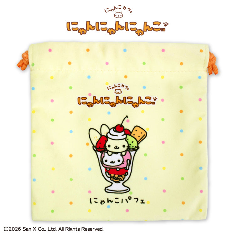 【予約販売】にゃんにゃんにゃんこ コラボ 巾着(M)