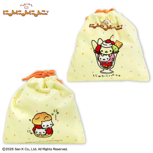 【予約販売】にゃんにゃんにゃんこ コラボ 巾着(M)
