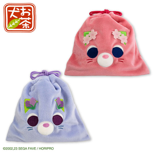 【予約販売】お茶犬 コラボ ふわふわ巾着