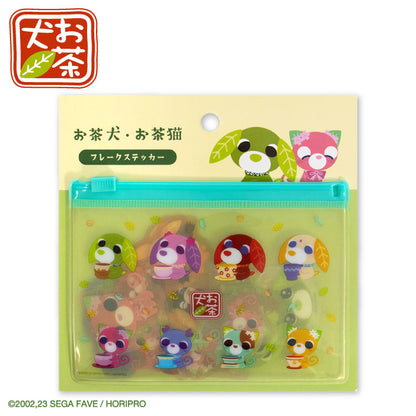【予約販売】お茶犬 コラボ フレークステッカー