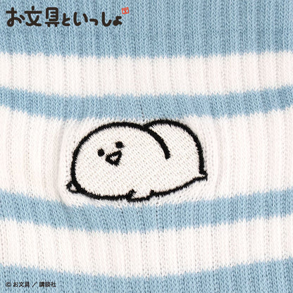 お文具といっしょ クルーソックス ライン刺繍