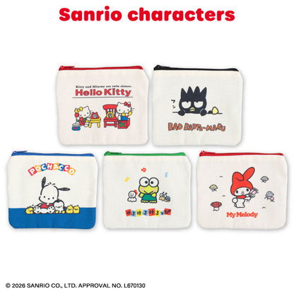 サンリオキャラクターズ レトロデザイン 帆布フラットポーチ