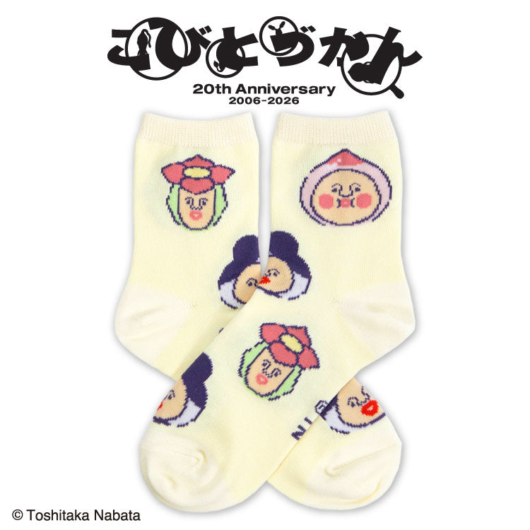 こびとづかん  クルーソックス (コビト総柄_ファンシー)